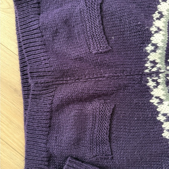 Ricki's Women's Knit Cardigan in Purple and Cream - Picture 3 of 4